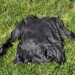 Basic black long sleeve top